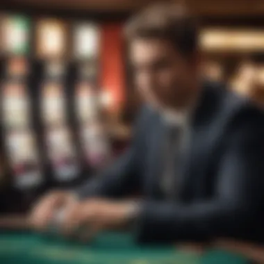 The Focused Player Experience Player concentrating while playing a poker machine