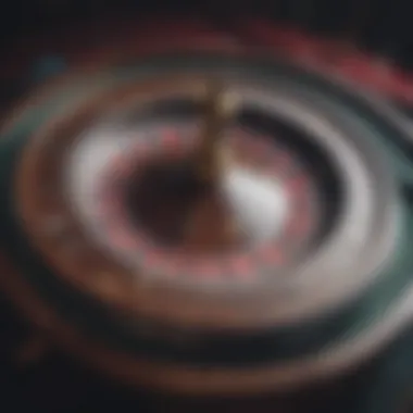 Close-up of a roulette wheel in action