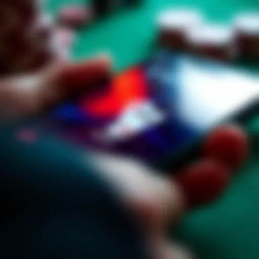 User interface of a poker app on an iPhone