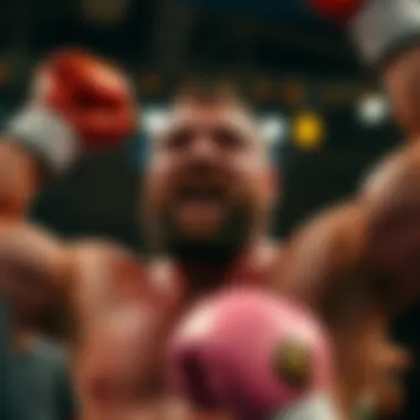A close-up of Tyson Fury celebrating a victory