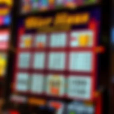 Illustration of various winning combinations and payout structures on the slot machine