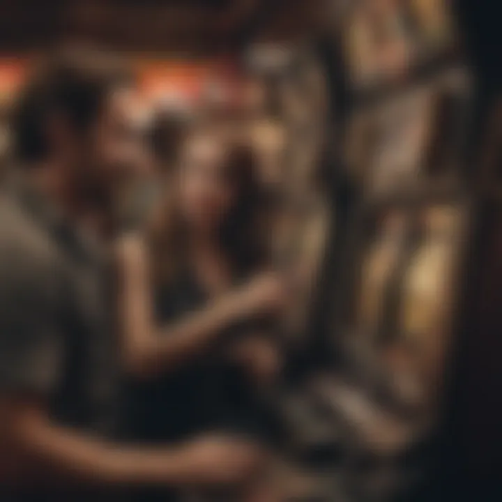 An engaging scene of players excitedly interacting with a buffalo slot machine