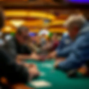 Players strategizing during a poker tournament