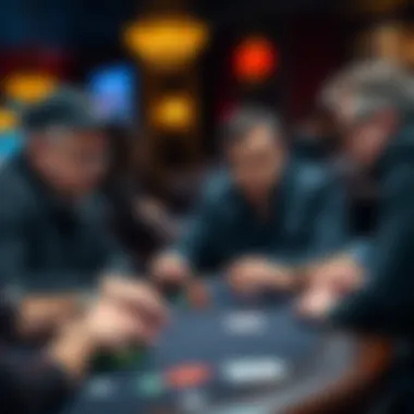 A group of players engaged in a strategic discussion during a game