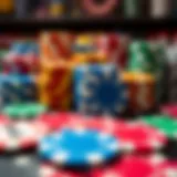 Diverse Range of DoubleU Casino Chips A vibrant assortment of DoubleU Casino chips showcasing different colors and designs