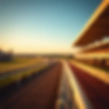 A panoramic view of Epsom Race Track during a race event