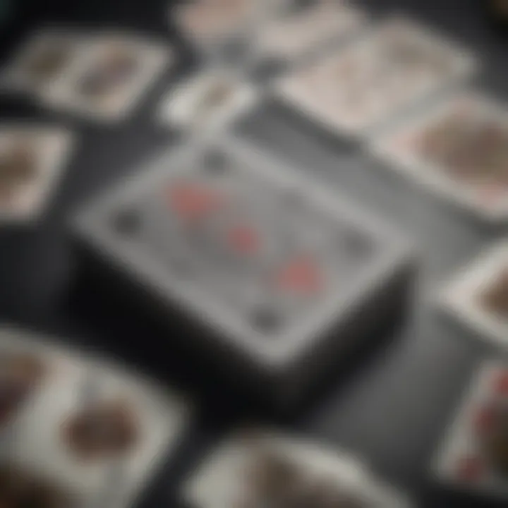 An elegantly arranged deck of playing cards spread out