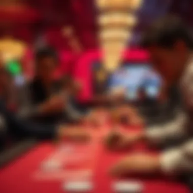 A high-stakes betting environment showcasing intense focus