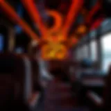 Luxury casino bus interior showcasing comfortable seating