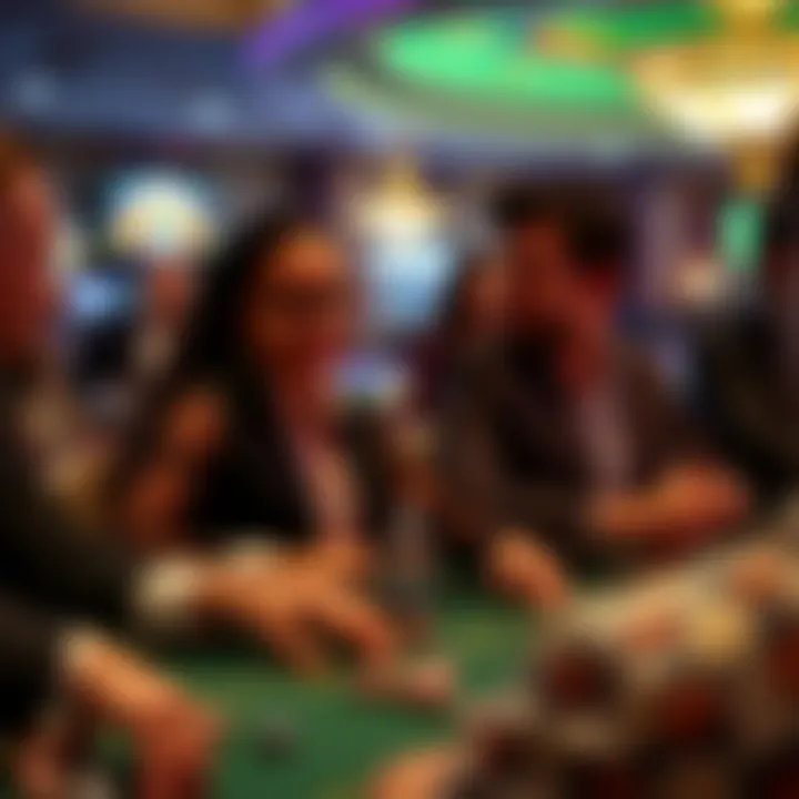 An illustration representing social interactions among players in a casino