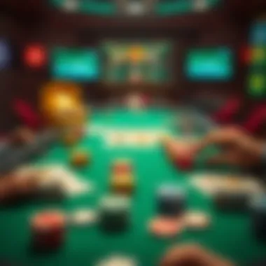 A strategic layout showcasing various game elements involved in cash-based gameplay.