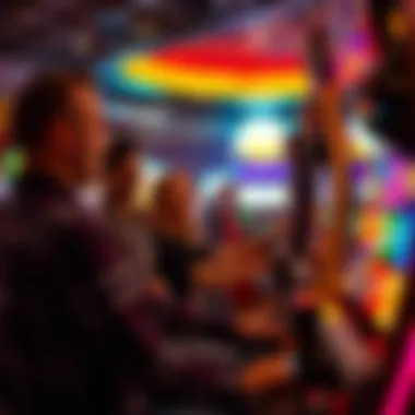 Friends Enjoying Slot Games Together Group of friends enjoying a slot game together