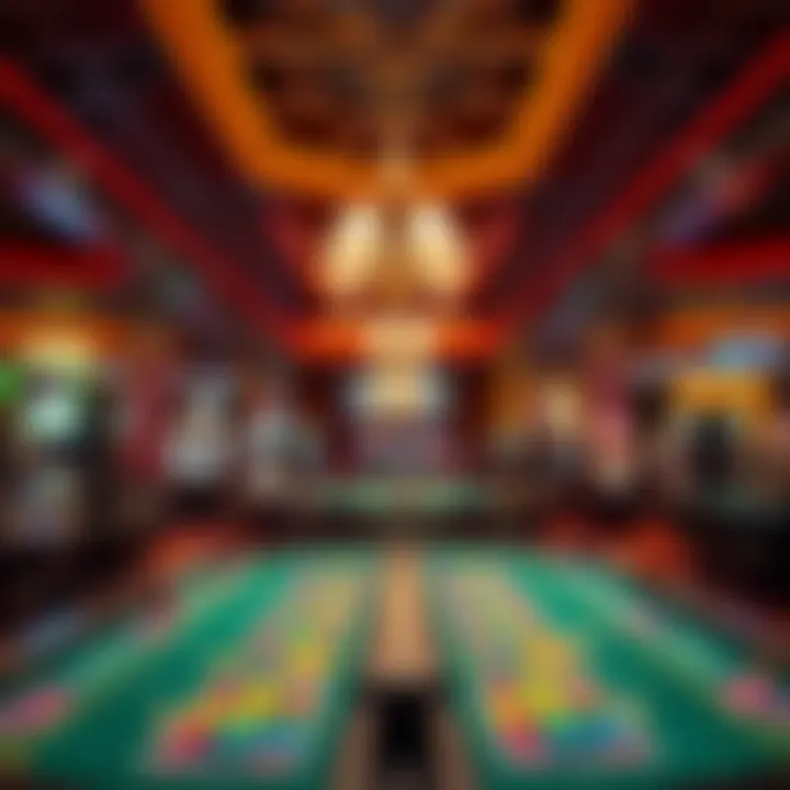 Casino Floor View Interior view of a vibrant casino floor with gaming tables