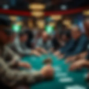 Intense Poker Game A lively poker game showcasing players in concentration