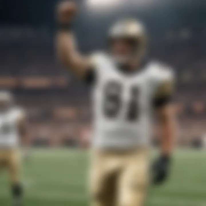 Drew Brees celebrating a touchdown