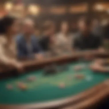 Craps table with players engaged in the game