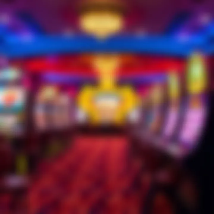 Elegant casino backdrop with vibrant slots