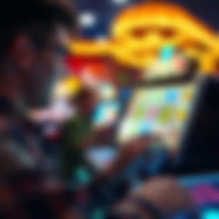 Player enjoying free slots on a digital device