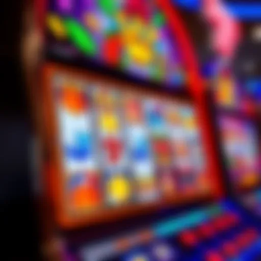 Colorful slot machine interface showcasing various symbols