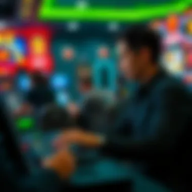 A user engaged in playing free slot games on a digital device