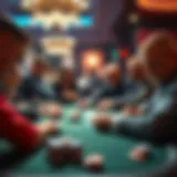 Intense poker match at a high-stakes table