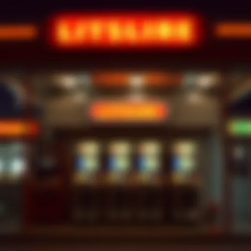 Gas Station Slot Machines Exterior Gas station exterior showcasing slot machines