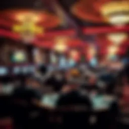 Overview of a bustling poker tournament at Hard Rock Casino