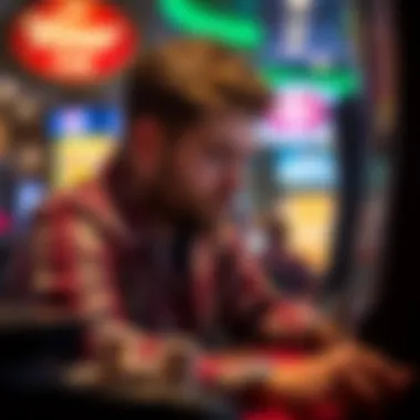 An engaging visual of a player deep in thought while analyzing video poker odds.