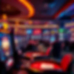 Virtual casino environment showcasing slot machines and table games