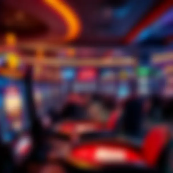 Virtual casino environment showcasing slot machines and table games