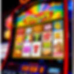 Colorful online slot machine interface with various symbols
