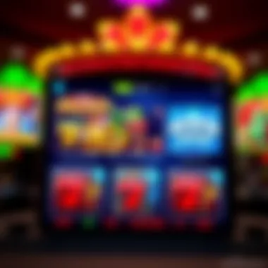 Variety of thematic slot games displayed on a digital device