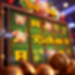 Detailed view of the Piggy Riches Megaways slot game interface showcasing reels and symbols