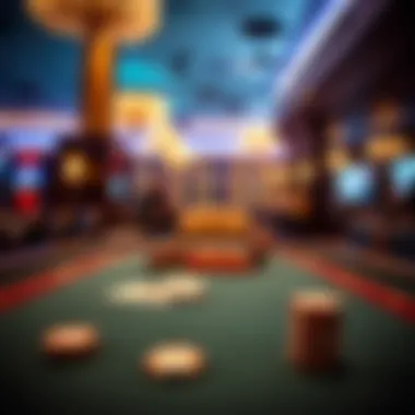 A picturesque view of a poker table with chips and cards in Fort Lauderdale