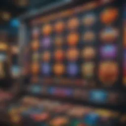 Colorful display of free online slot games on a screen