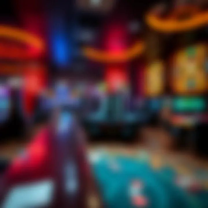 Innovative Hybrid Casino Environment A hybrid casino showcasing both physical and digital gaming options