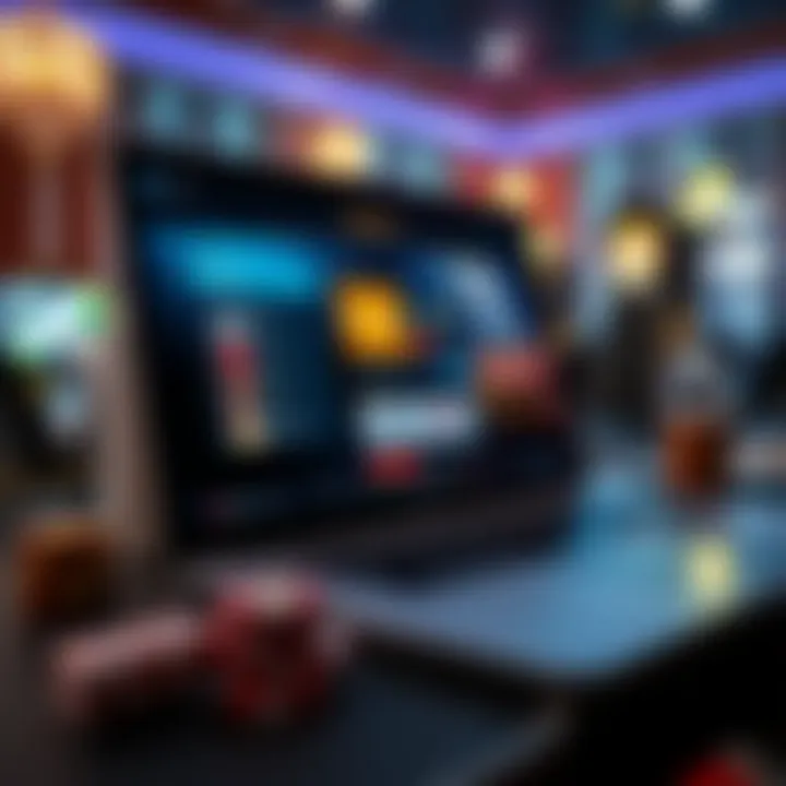 Interactive Online Casino Interface An engaging interface of an online casino platform on a laptop
