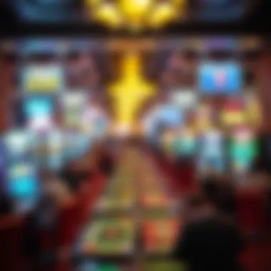 Vibrant casino floor filled with players engaging in cash crop games