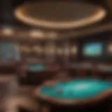Luxurious resort featuring a modern sports betting lounge
