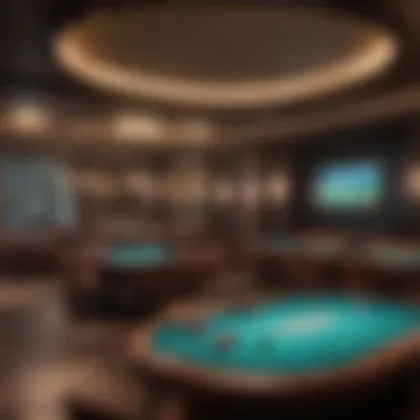 Luxurious resort featuring a modern sports betting lounge