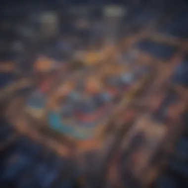 Aerial view of Atlanta's vibrant casino district