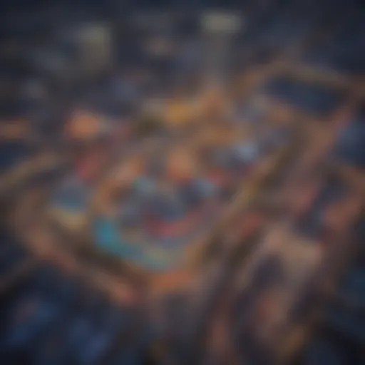 Aerial view of Atlanta's vibrant casino district