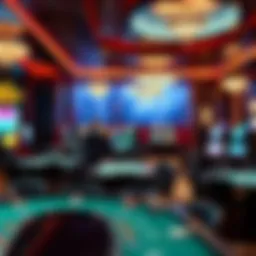 Interior of a luxurious Korean casino showcasing vibrant gaming tables