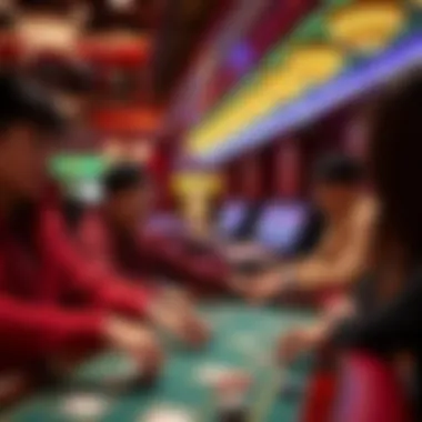 Players engaged in a game of popular Korean casino games