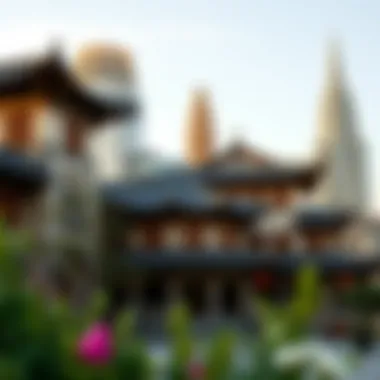 Traditional Korean architecture blended with modern casino design