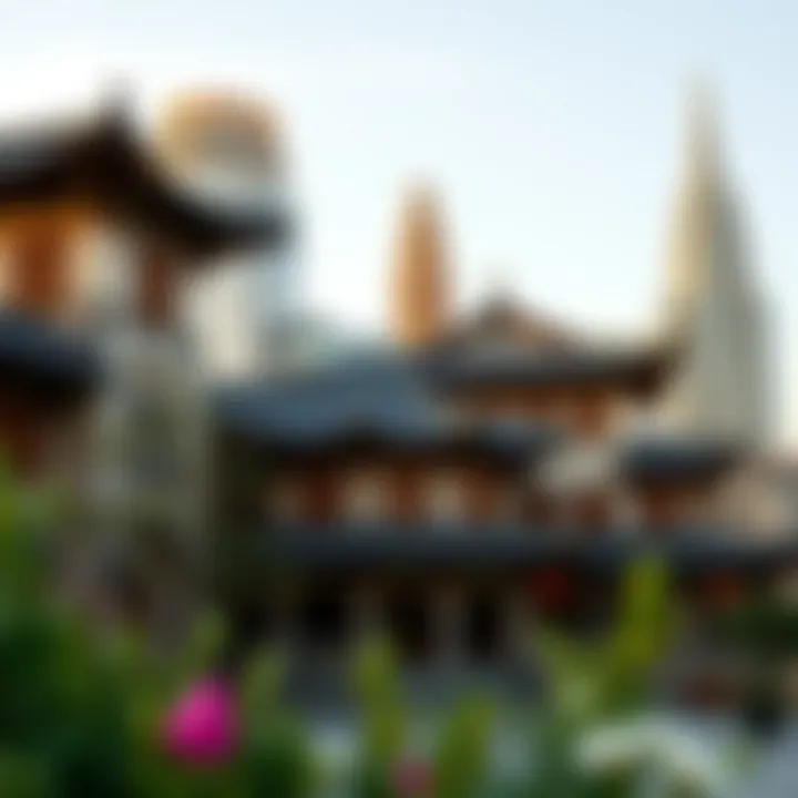 Traditional Korean architecture blended with modern casino design