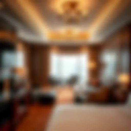 Luxurious casino hotel room showcasing elegant design and comfort