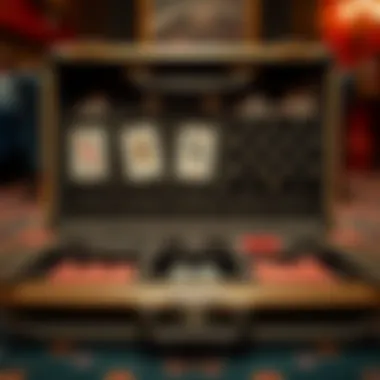 Detailed View of Poker Case Interior Detailed view of a poker case interior with organized compartments