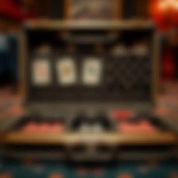 Detailed View of Poker Case Interior Detailed view of a poker case interior with organized compartments