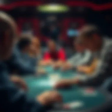 An intense moment of decision-making in a poker game influenced by NFL betting